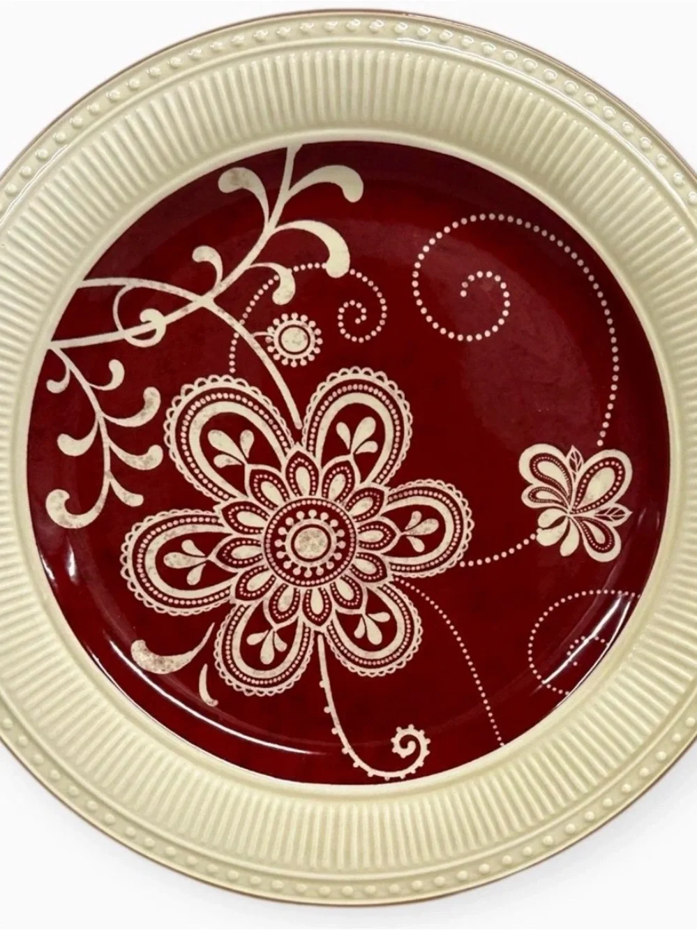 Pier 1 Imports Maribeth Red Floral Dinner Plate 11” Discontinued Replacement